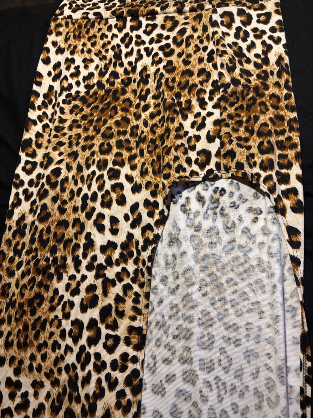 Leopard Print Maxi Skirt - Brown/Black/White - Picture 2 of 4